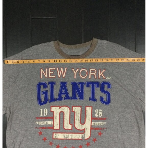 NFL Team Apparel-Men's Sz 4 XB -New York Giants- 1925 -Gray T-Shirt -Cotton/Poly - Picture 6 of 9